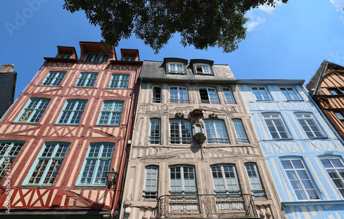 The traditional half timbered Normand houses, Normandy. photo