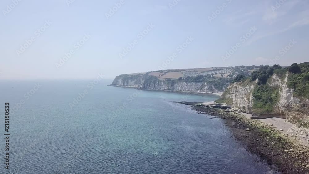 Beautiful aerial view of the Jurassic Coast near Seaton beach. Beautiful aerial view of the Jurassic Coast near Seaton beach.