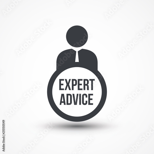 Business person presentation of expert advice word flat icon,, Jpg, Picture, Flat, App, Web, Art,, Solid Version. Decision support. Employment services icon. Suggestion