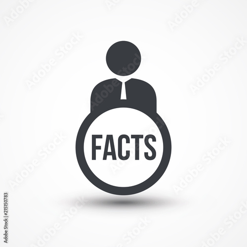 Business person with text FACTS flat icon