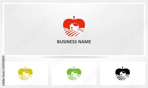 Apple Fruit Farm Field Logo