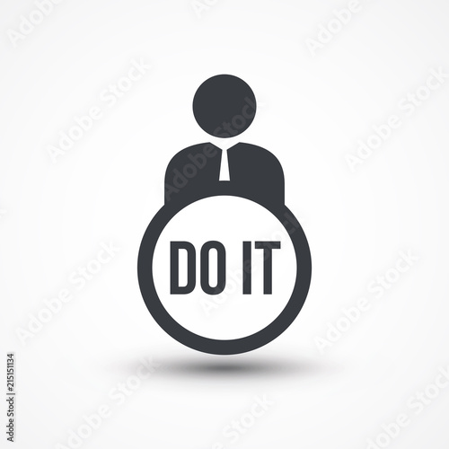 Business person with text DO IT flat icon