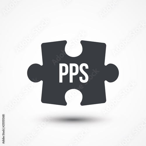 Puzzle piece. Concept image of acronym PPS as Pay Per Sale. Flat icon Stock  Vector | Adobe Stock