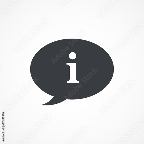 Chat bubble information icon in flat style isolated on gray background for your web site design, logo, app, UI. illustration, JPEG