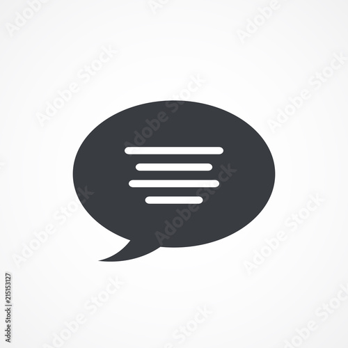 Speech bubble icon with text sign