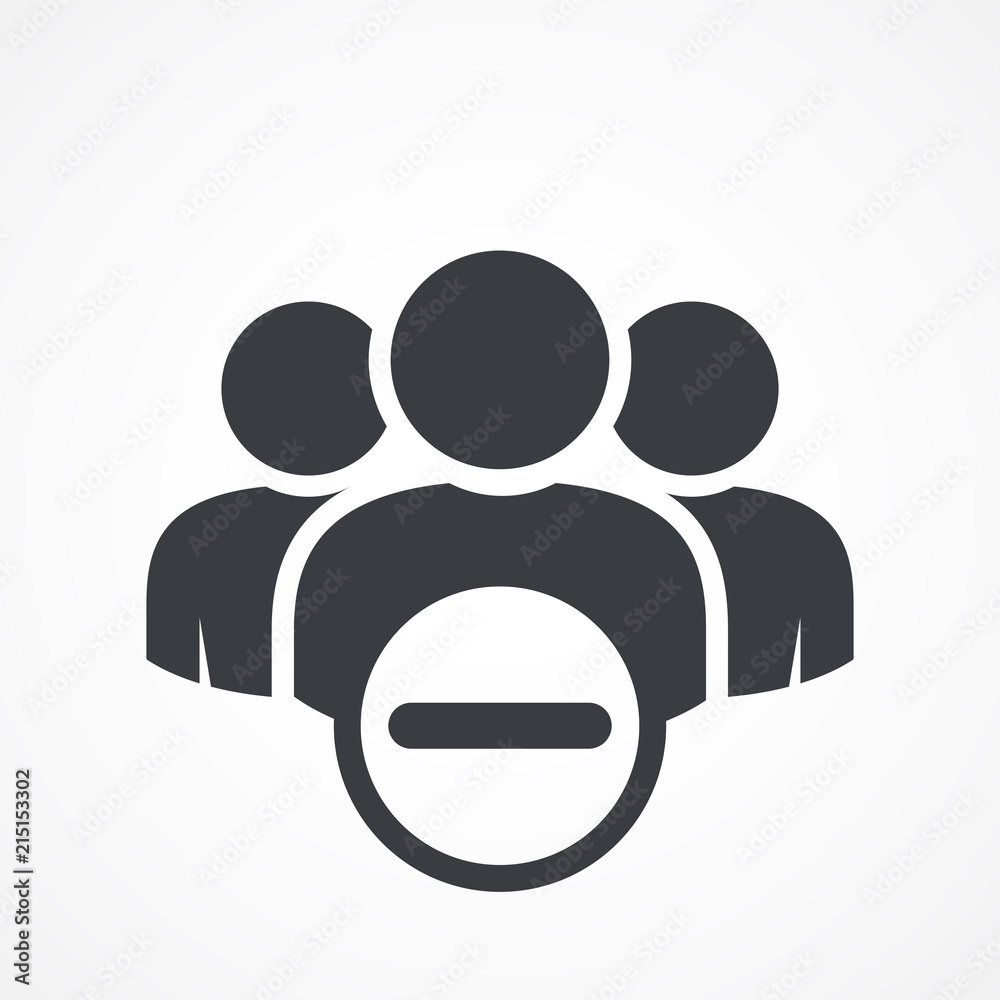 User group icon. Management Business Team Leader Sign. Social Media, Teamwork concept. Subtract sign User group icon. Management Business Team Leader Sign. Social Media, Teamwork concept. Subtract sign