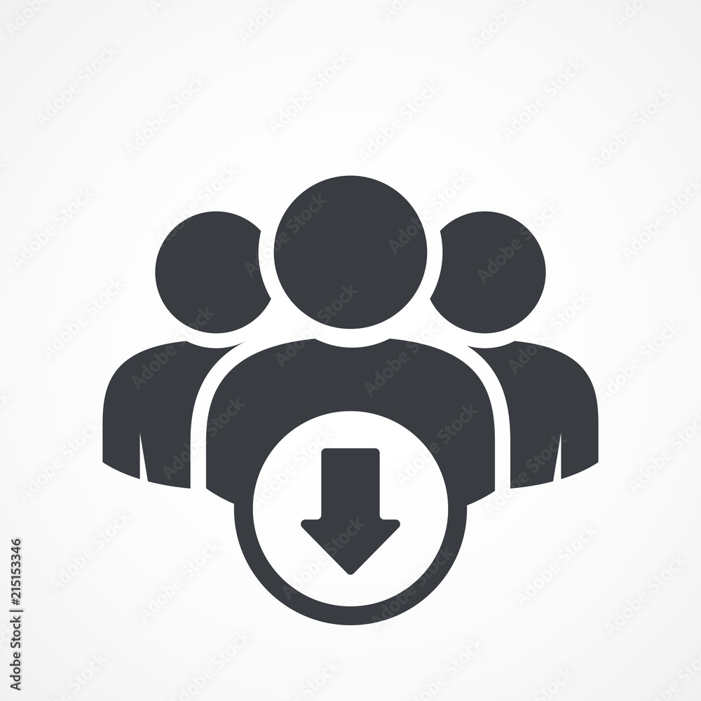 User group icon. Management Business Team Leader Sign. Social Media, Teamwork concept. Download icon. Arrow down User group icon. Management Business Team Leader Sign. Social Media, Teamwork concept. Download icon. Arrow down