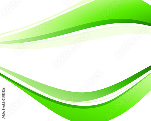 Wavy light green and white glossy bright design template, background