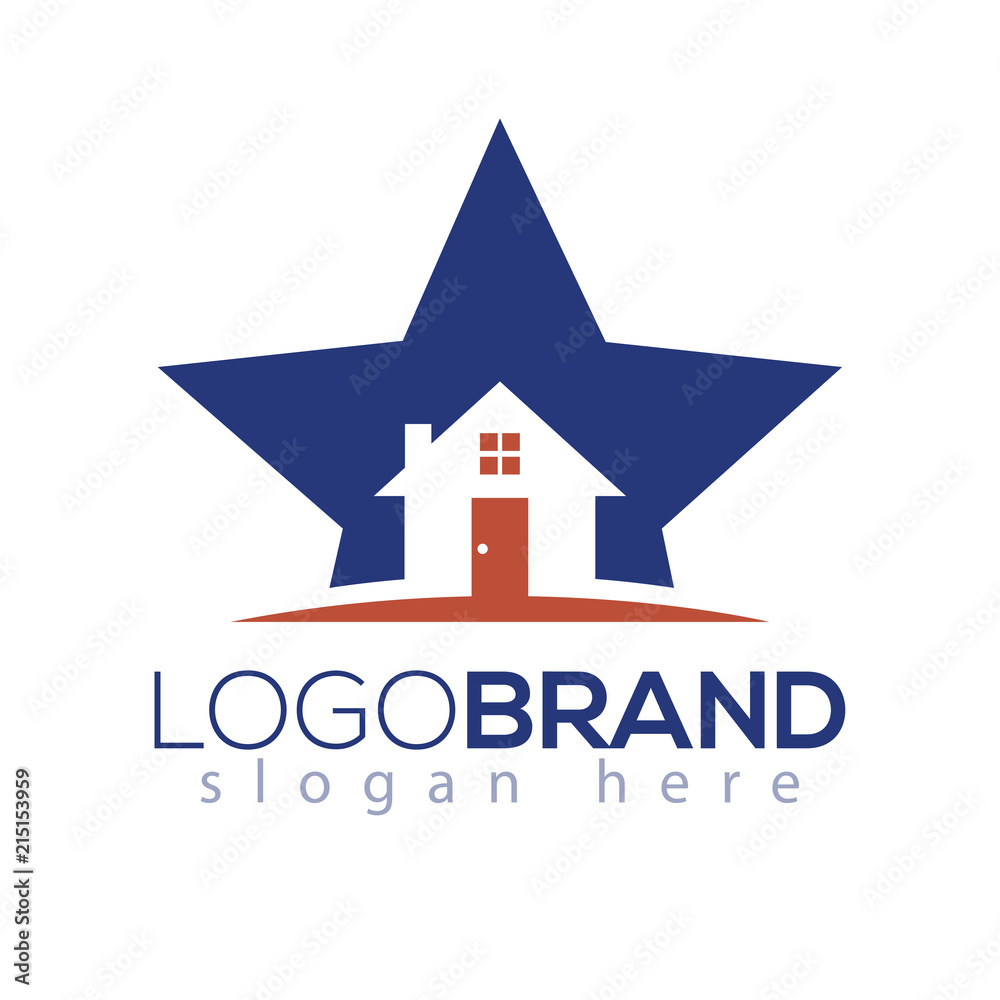 Home Star Logo vector element. home logo template