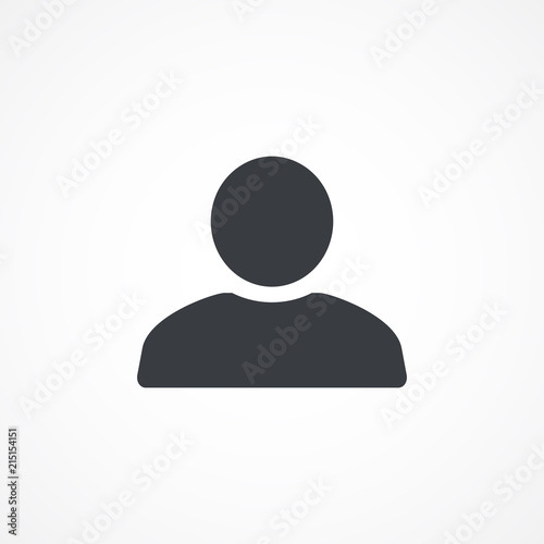 User icon. Human. Person silhouette. Avatar icon. Web user symbol. Man sign. Social profile icon