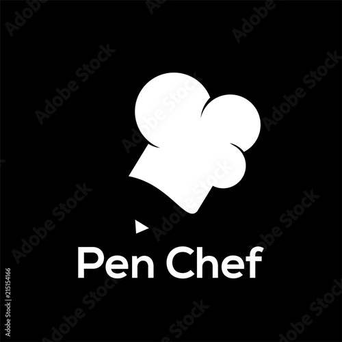 pen chef logo vector element. chef logo template