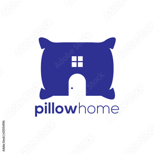 Pillow home negative space logo vector template