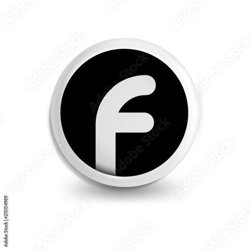 f Letter in circle icon logo element. letter logo template