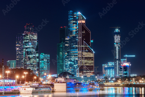 night cityscape Moscow City © Nikita Petrov
