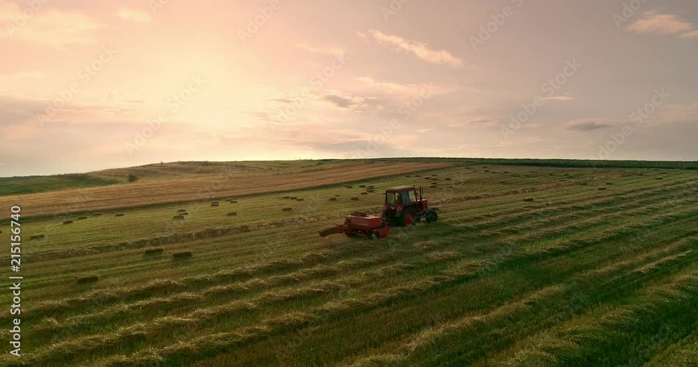 Technique for loading and storage of hay bales, harvesting by combine harvester Technique for loading and storage of hay bales, harvesting by combine harvester