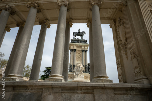 MADRID, SPAIN Monument to king Alfonso XII Park El retiro