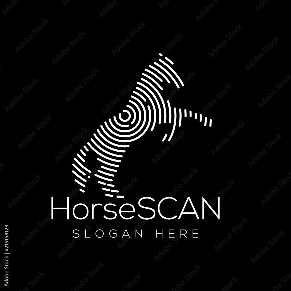 Horse Scan Technology Logo vector Element. Animal Technology Logo Template