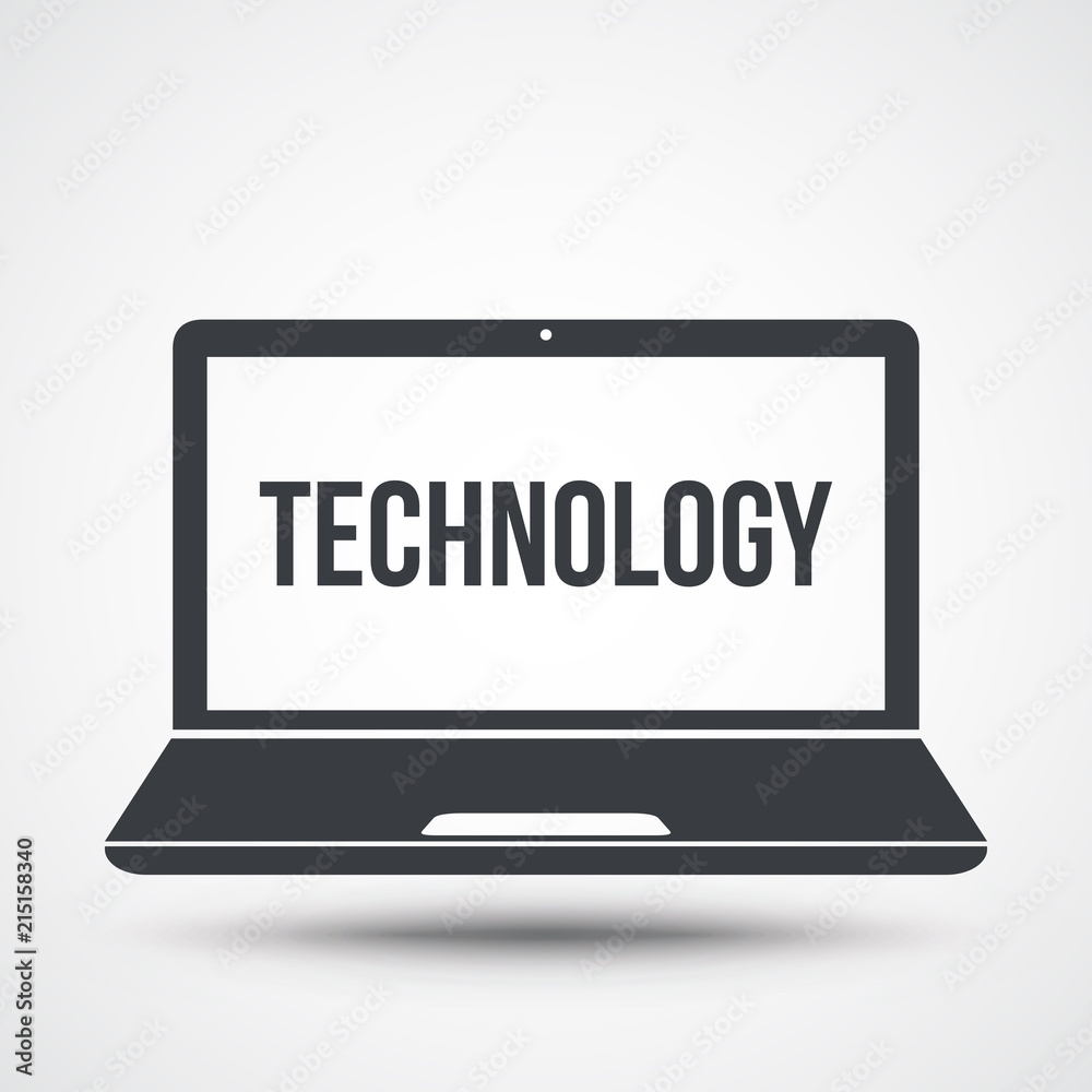 TECHNOLOGYtext on laptop screen TECHNOLOGYtext on laptop screen