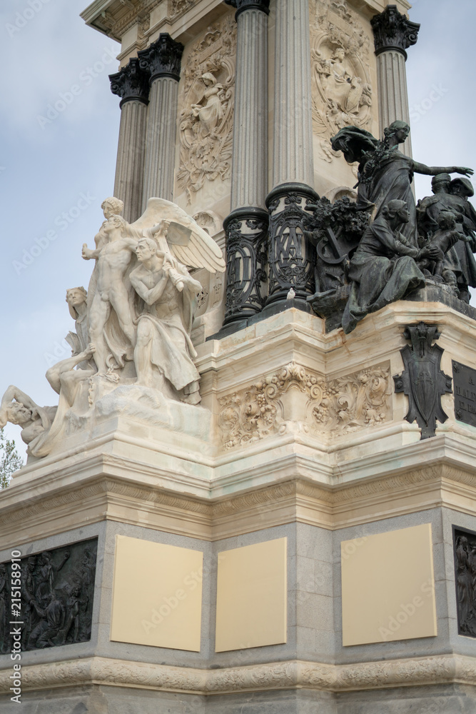 MADRID, SPAIN  Monument to king Alfonso XII Park El retiro