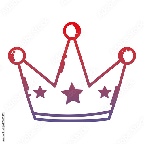 degraded line luxury crown object with stars style
