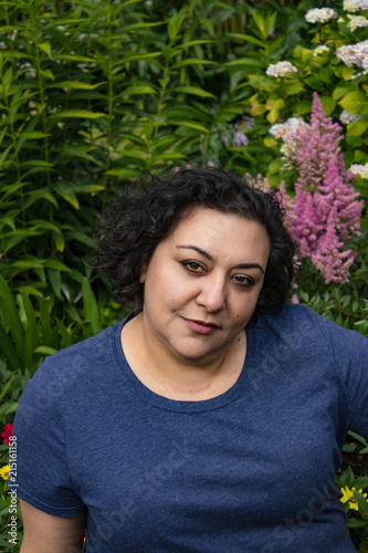 garden behind a woman