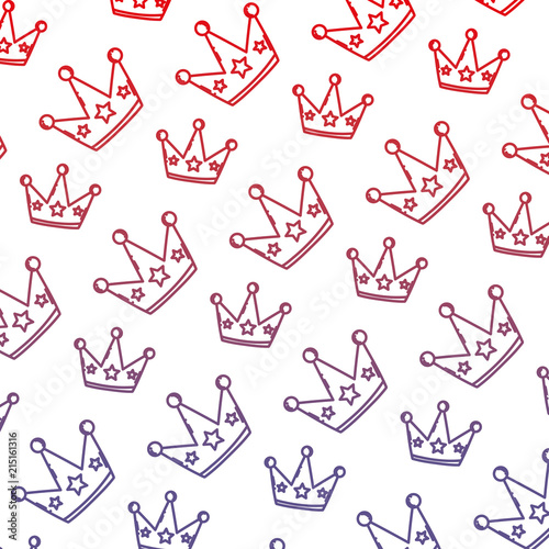 degraded line luxury crown object with stars background
