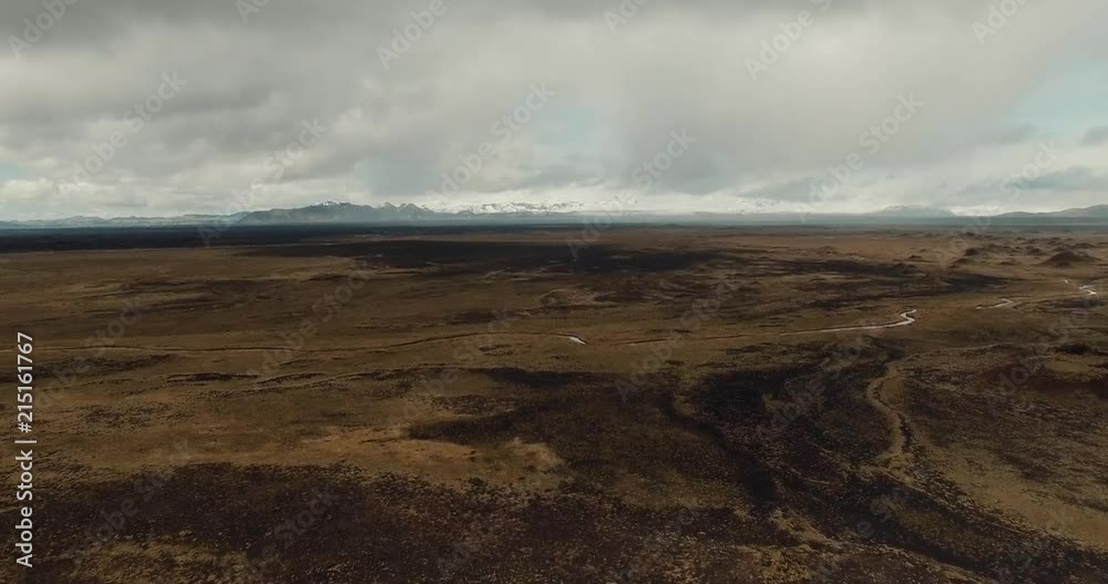 Iceland Landscape Fly Over Aerial Shot. Iceland Landscape Fly Over Aerial Shot.
