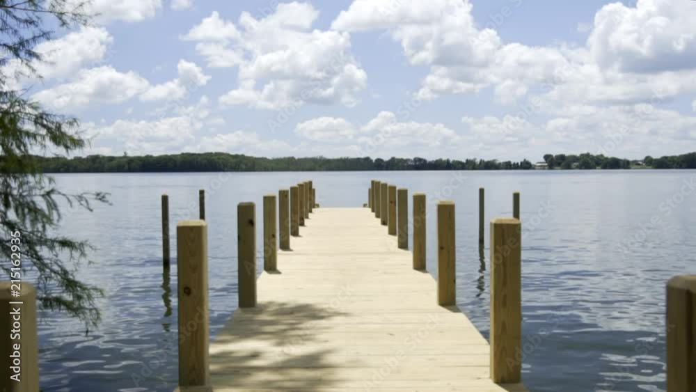 Lake Dock With Still Water Slow-Motion Lake Dock With Still Water Slow-Motion