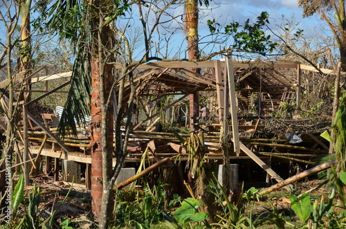 Aftermath of cyclone Pam. Pam struck the islands of Vanuatu  South Pacific  on March 14 and 15  2015. and destroyed almost 90 percent of the houses. Shot shortly after the disaster.