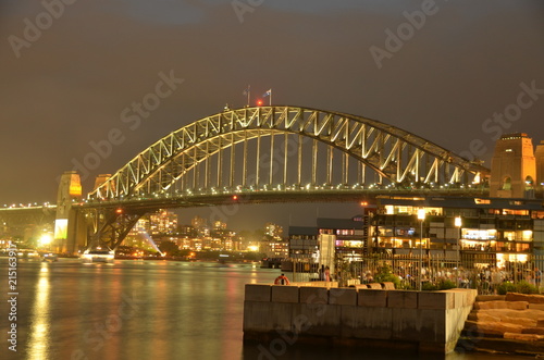 Famous Sydney Harbour Bridge just minutes before the Fireworks begin. Shot on New Years Eve.