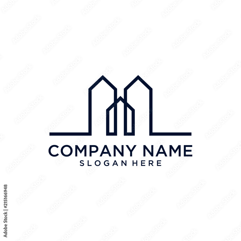 Line building logo design