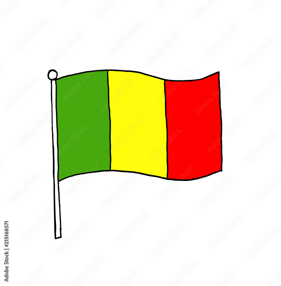 Illustration of the national flag of Mali Illustration of the national flag of Mali