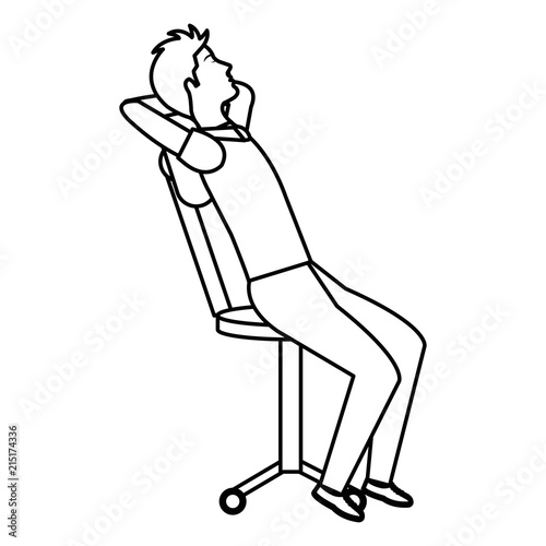 businessman in office chair avatar character