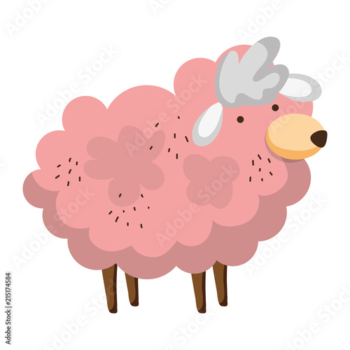 cute sheep farm animal icon