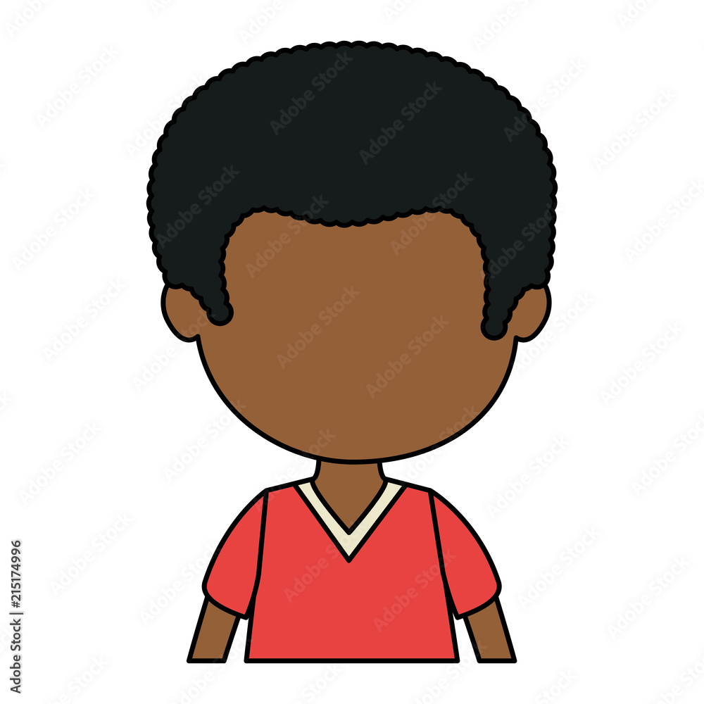 Obraz premium cute and little black boy character