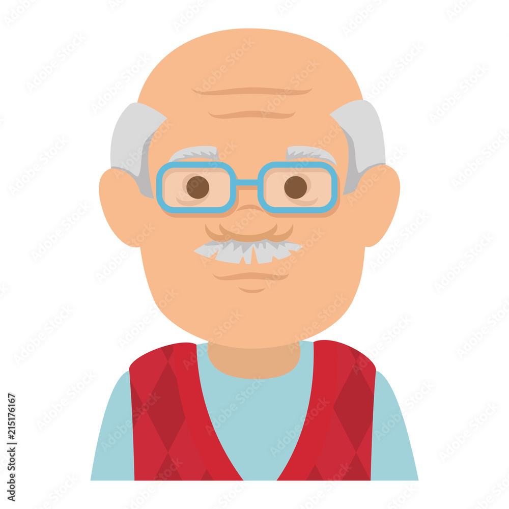 cute grandfather avatar character