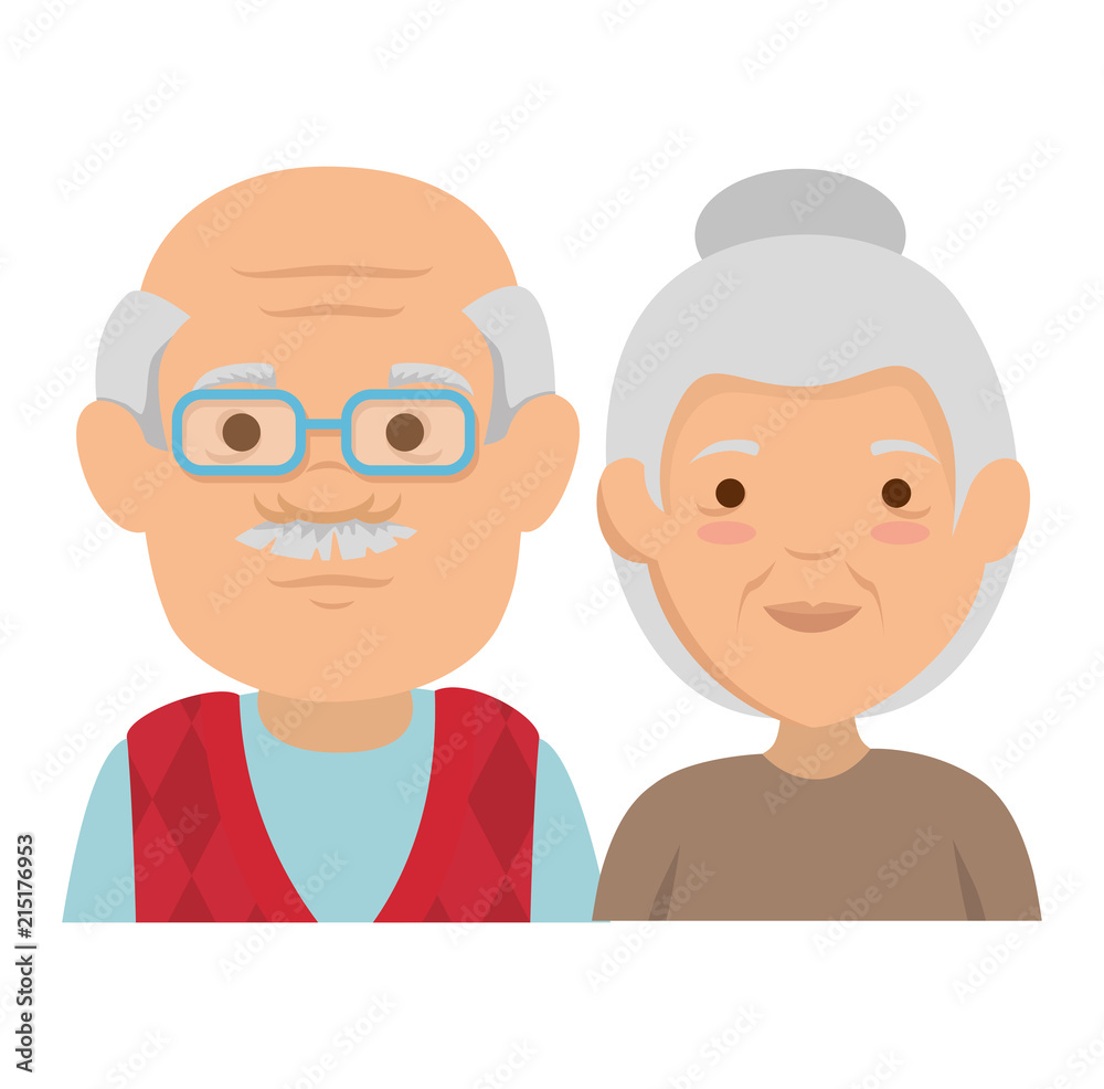 cute grandparents couple avatars characters cute grandparents couple avatars characters