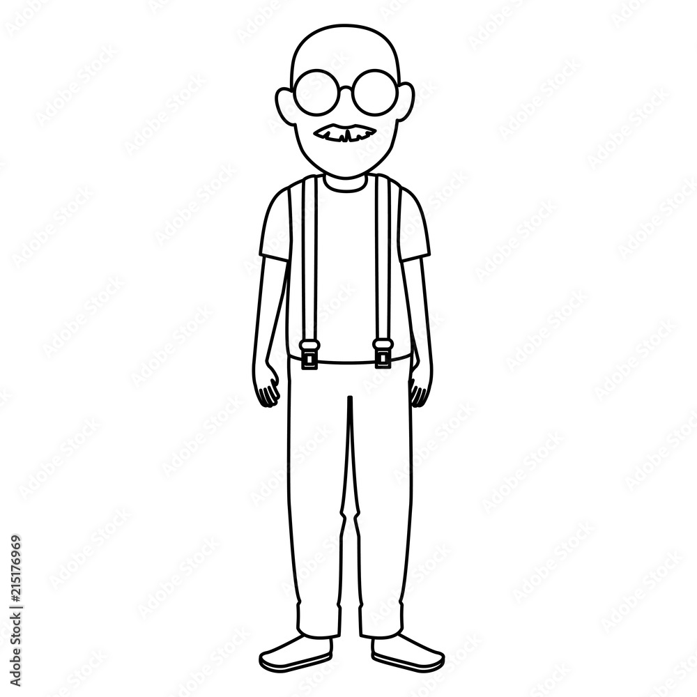 cute grandfather avatar character