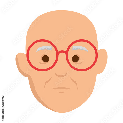 cute grandfather head avatar character