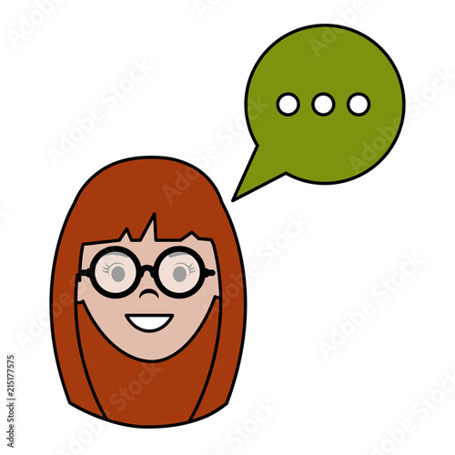 woman with speech bubble