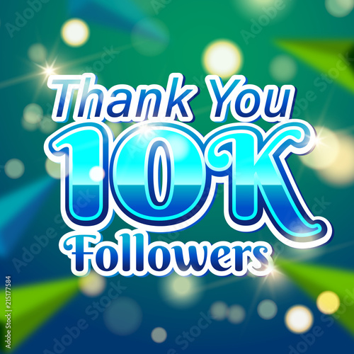 10k followers card banner template for celebrating many followers in online social media networks