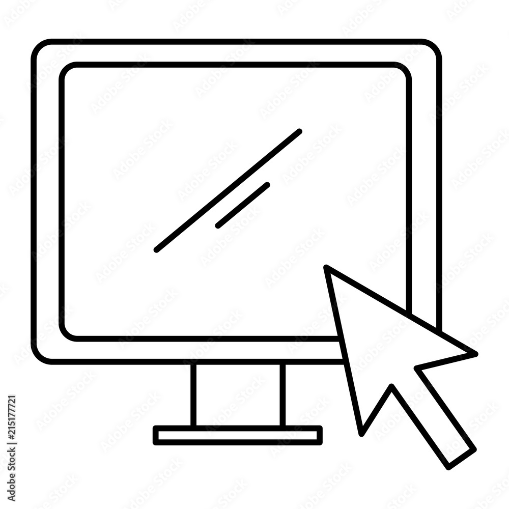 computer display with arrow cursor computer display with arrow cursor