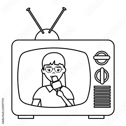 woman news reporter in tv character