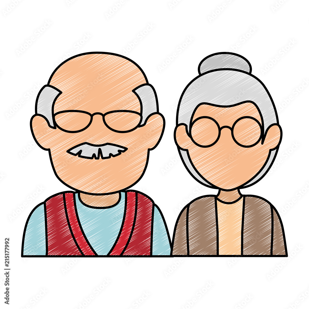 cute grandparents couple avatars characters cute grandparents couple avatars characters