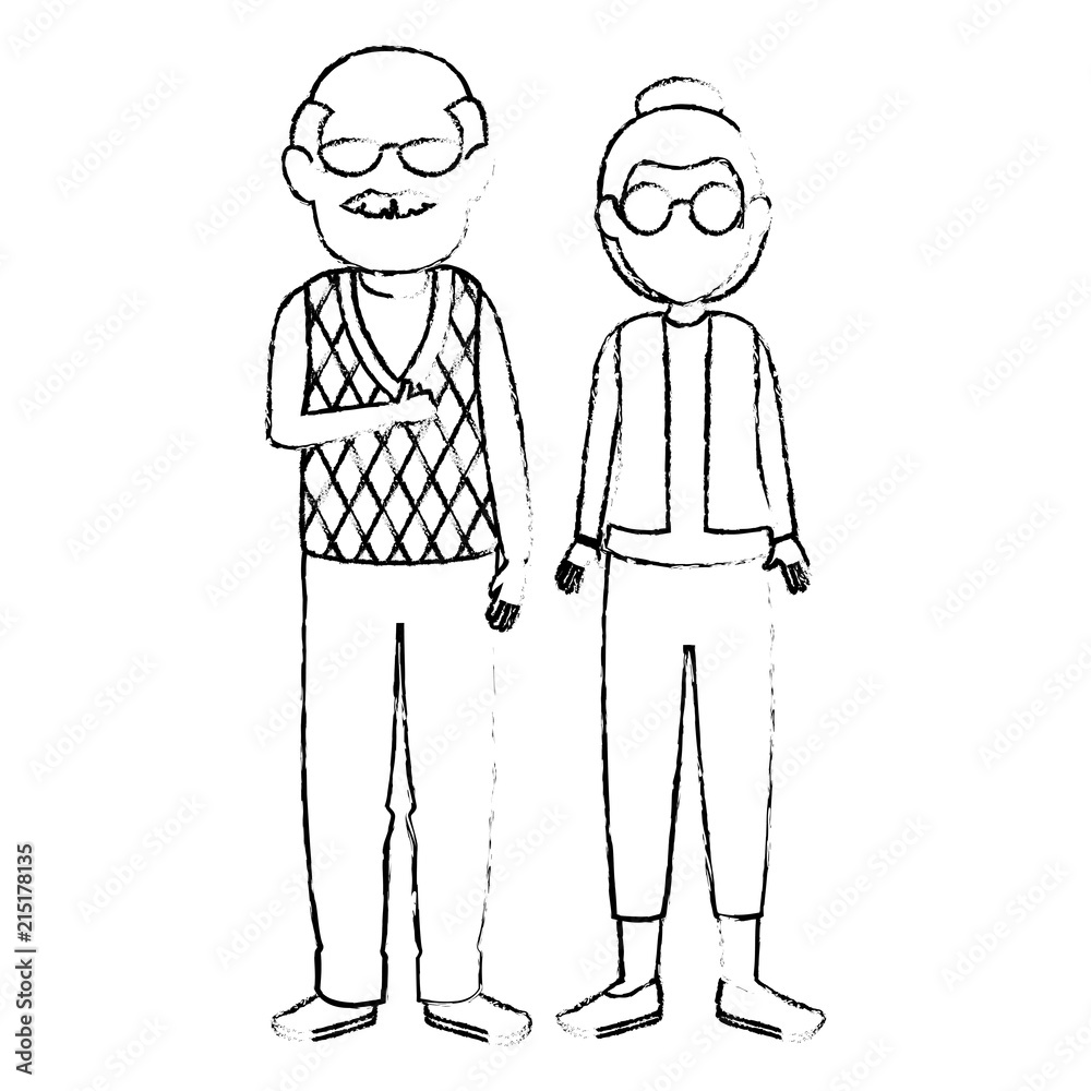 cute grandparents couple avatars characters cute grandparents couple avatars characters