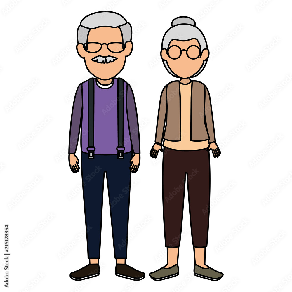 cute grandparents couple avatars characters cute grandparents couple avatars characters