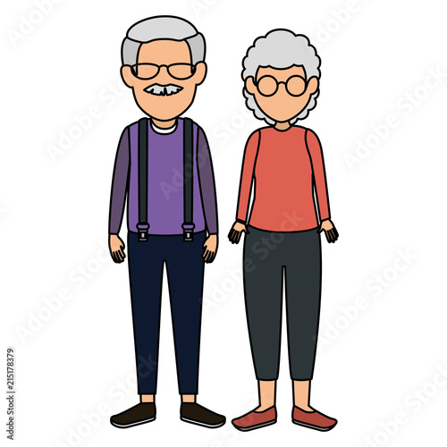 cute grandparents couple avatars characters