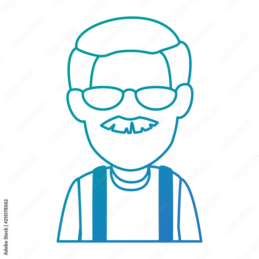 cute grandfather avatar character