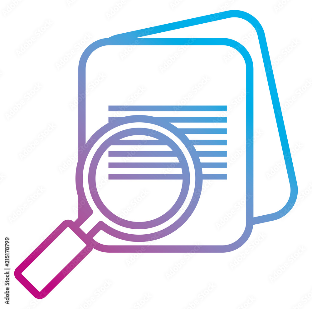 magnifying glass with documents magnifying glass with documents