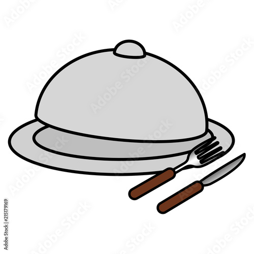 tray server with cutleries